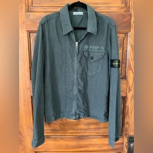 Stone island linen shirt jacket